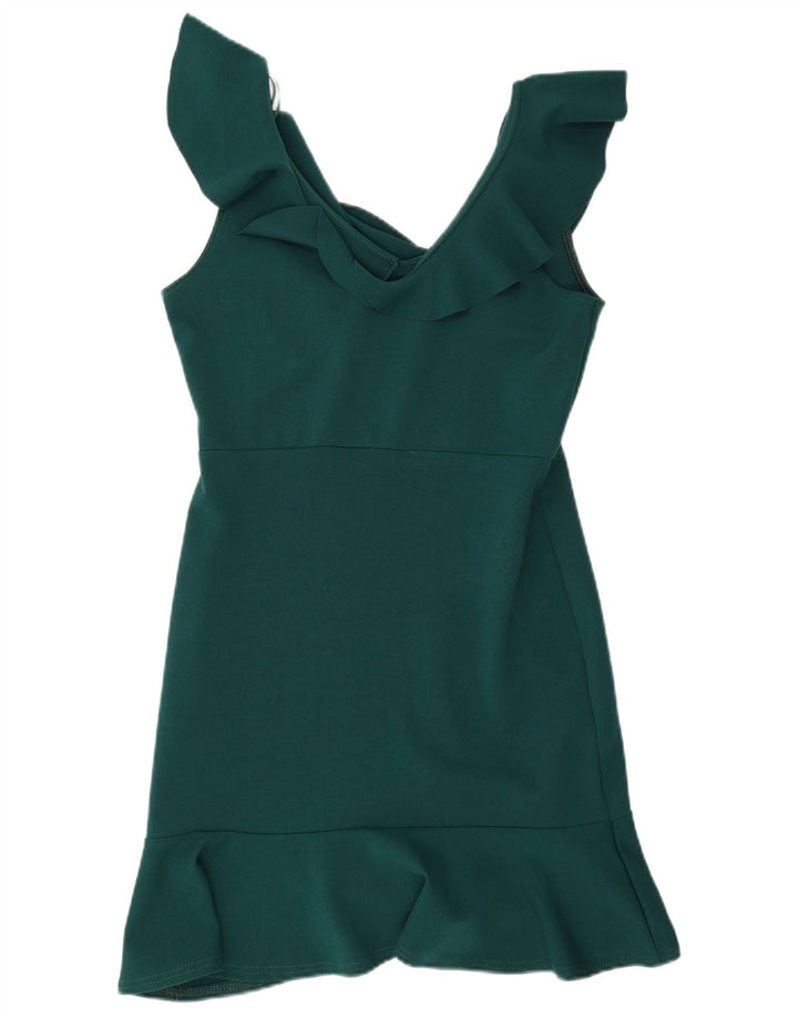 Quiz Ärmelloses Etuikleid für Damen UK 12 Mittelgrünes Polyester