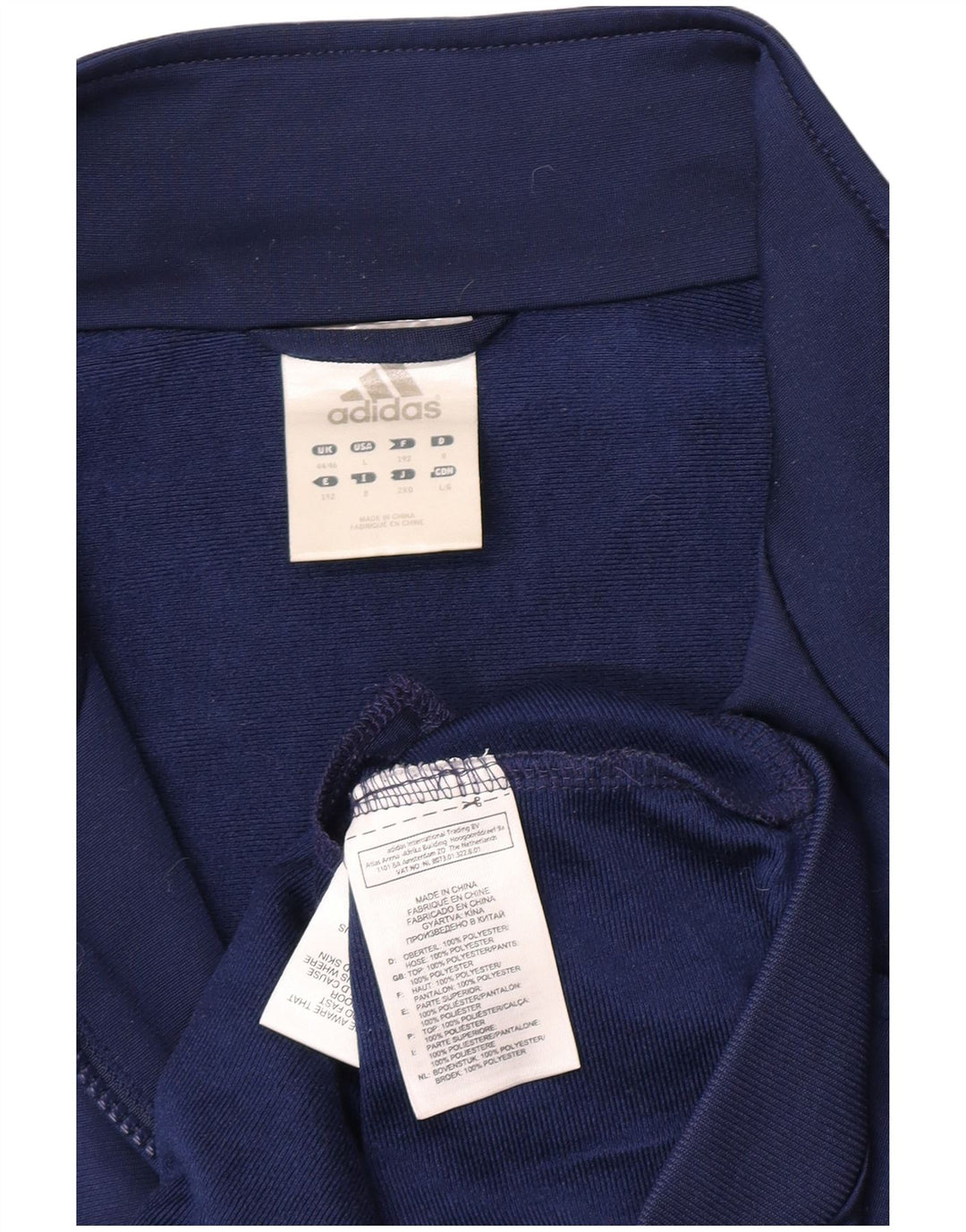 Adidas Herren-Trainingsanzugoberteil mit Grafik, UK, Größe 44/46, groß, marineblau, Polyester
