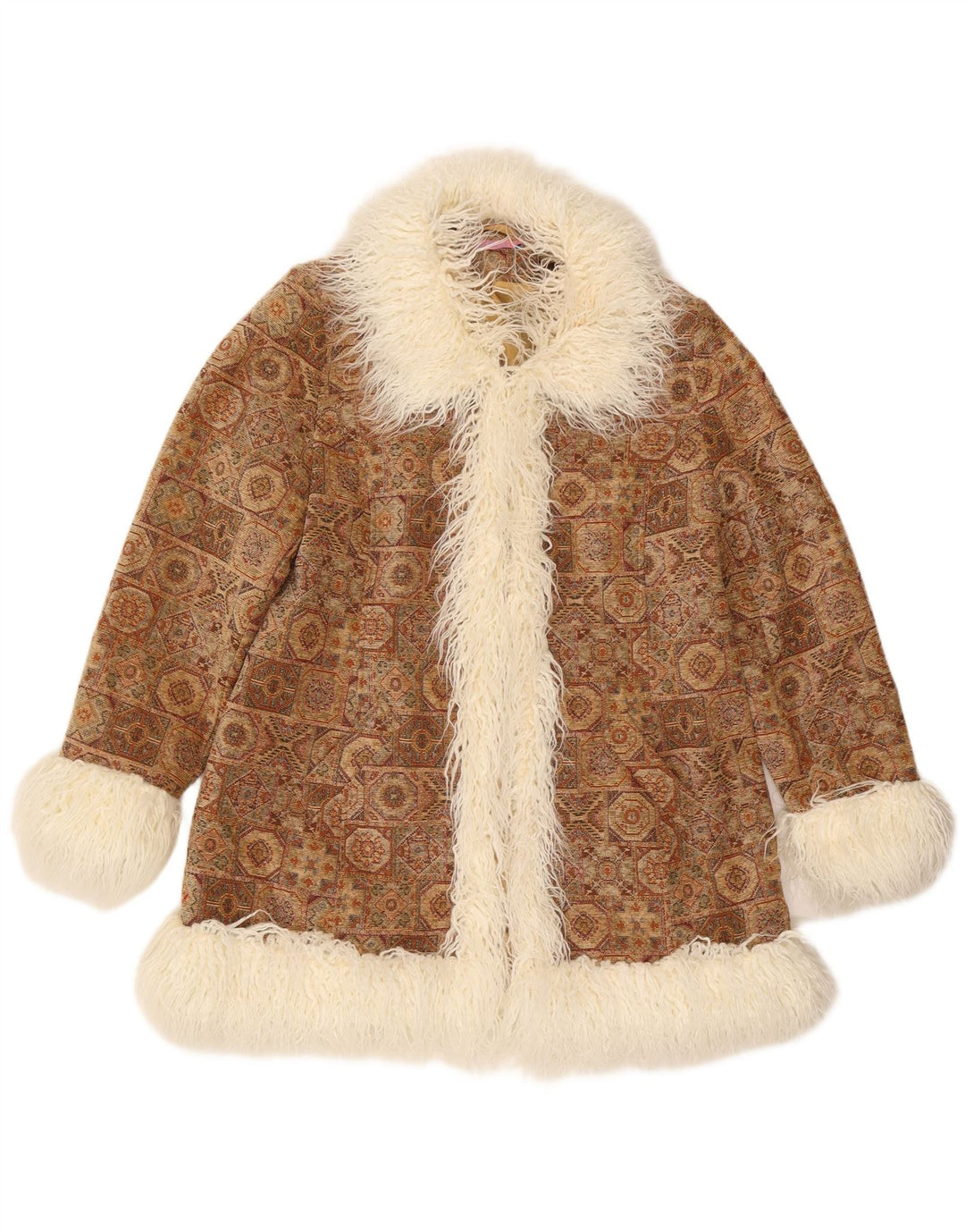 Joe Browns Damenmantel UK 18 XL Braunes geometrisches Polyester