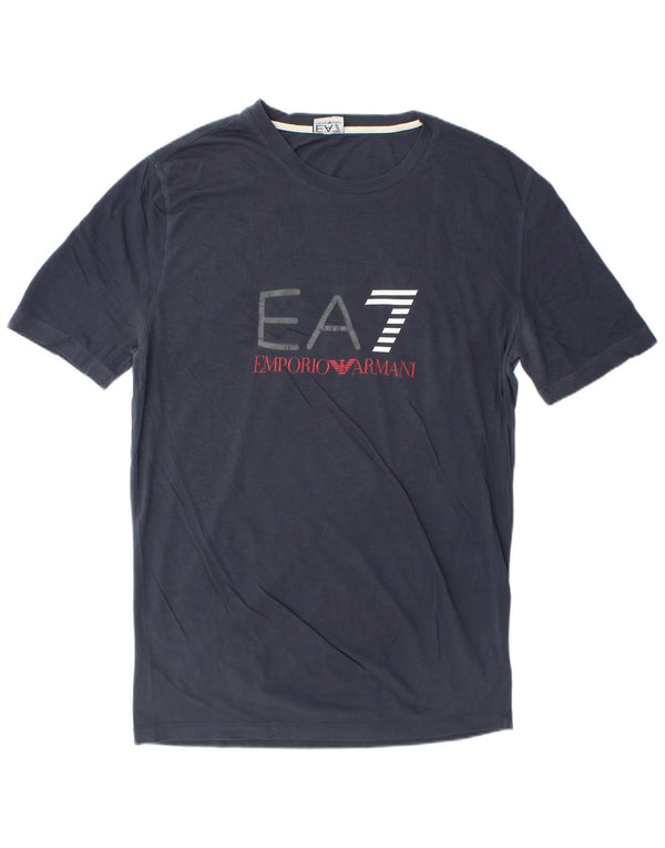 Emporio Armani Herren Grafik T-Shirt Top XL Marineblau Baumwolle