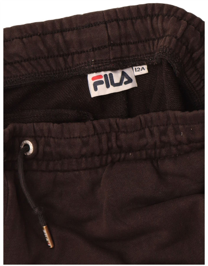 FILA Jungen-Trainingshose, Jogginghose, 11–12 Jahre, Schwarz