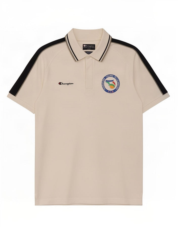 Champion Herren-Poloshirt, groß, Weiß, Farbblock