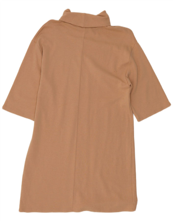 Zara Damen Etuikleid mit 1/2-Ärmeln, Gr. 8, Beige