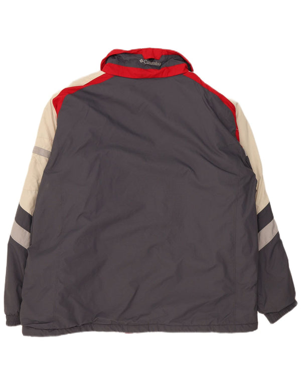 Columbia Herren-Windbreaker-Jacke, UK 44 2XL, graues Colourblock-Nylon