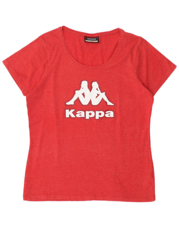 Kappa Damen Grafik T-Shirt Top IT 44 Mittelrote Baumwolle
