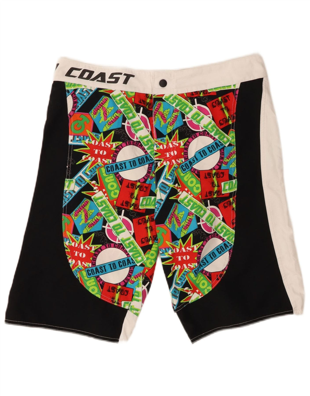 COAST Mens Graphic Swimming Shorts Large  Multicoloured Colourblock