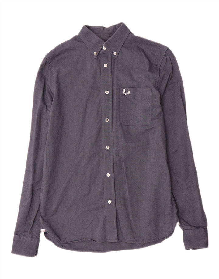 Fred Perry Herrenhemd, klein, marineblau, Baumwolle