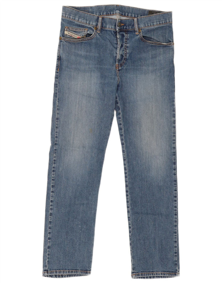 DIESEL Damen Straight Jeans W30 L27 Blaue Baumwolle