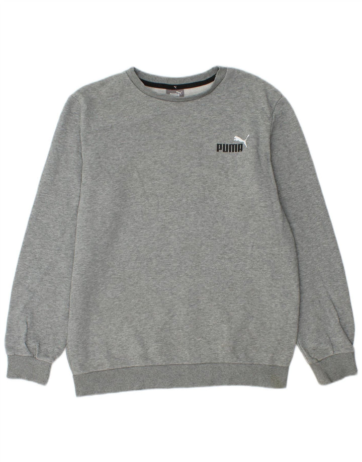 Puma Herren-Sweatshirt-Pullover, klein, grau gefleckte Baumwolle