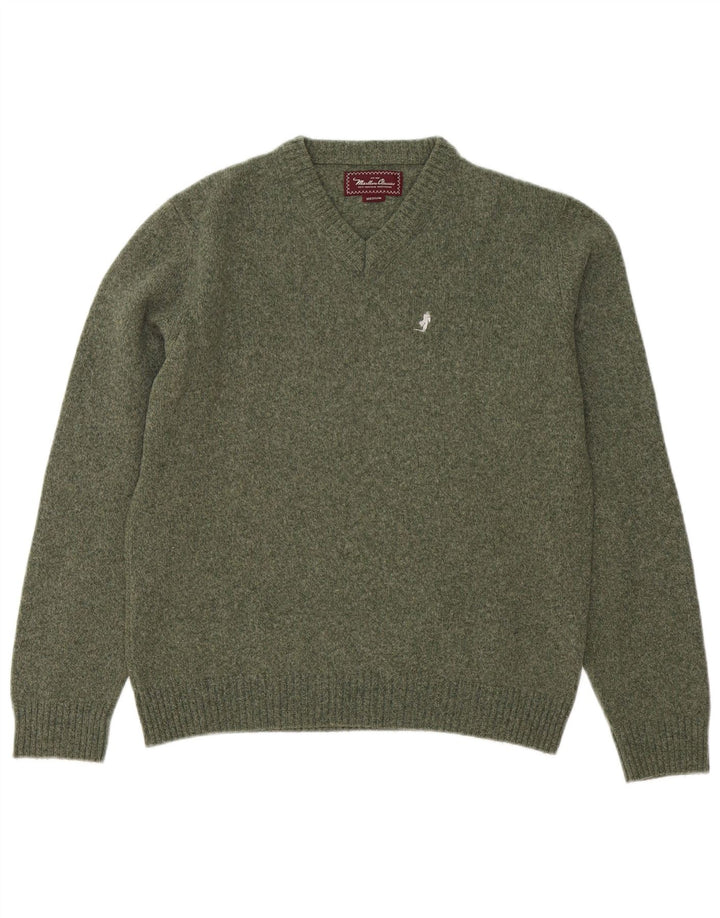 MARLBORO CLASSICS Herren Pullover mit V-Ausschnitt Mittelgrün