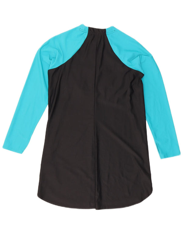 Nike Womens Swim Longline Top Langarm UK 10 Small Black Colourblock