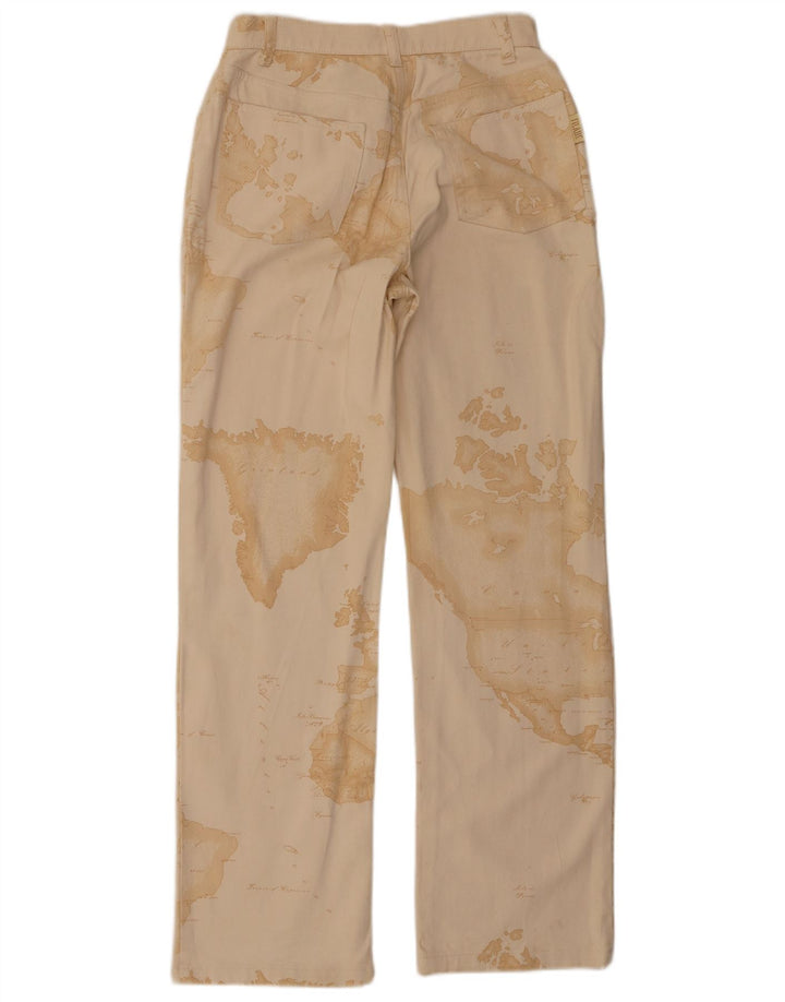 ALVIERO MARTINI Damen-Freizeithose mit abstraktem Muster, W28, L30, Beige