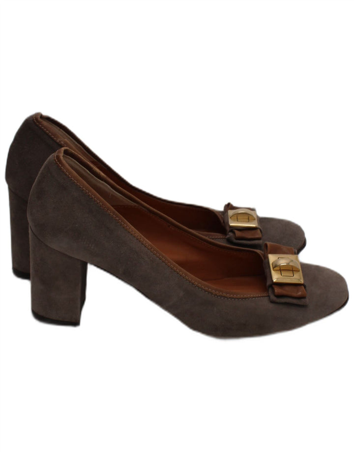 Napoleoni Damen-Pumps aus Wildleder, UK-Größe 5, graues Leder