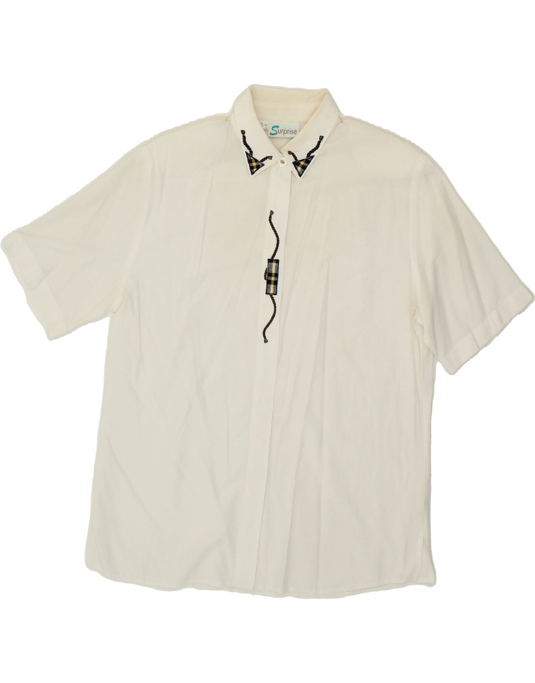 SURPRISE Womens Short Sleeve Shirt IT 48 XL White Viscose Vintage SURPRISE and Second-Hand SURPRISE from Messina Hembry 