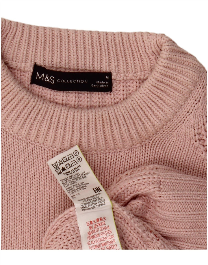 Marks & Spencer Damen-Pullover mit Rundhalsausschnitt, Gr. 14, mittelrosa, Baumwolle