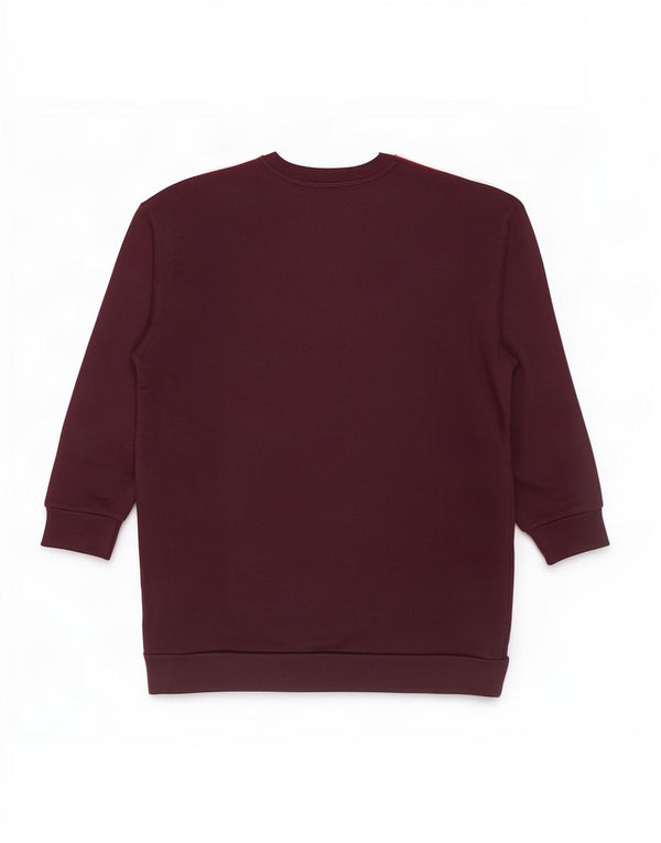 Adidas Damen Übergroßes Sweatshirt-Pullover-Kleid UK 12 Medium Burgund