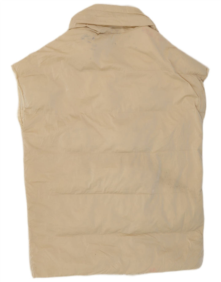 Zara Damen Übergroße Longline Wattierte Weste UK 10 Small Beige Polyester