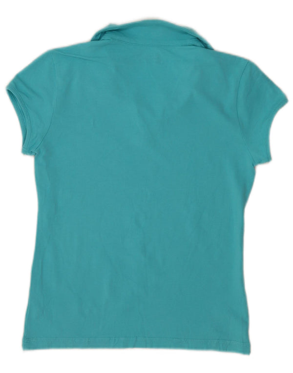 Lotto Damen Poloshirt UK 14 Große blaue Baumwolle