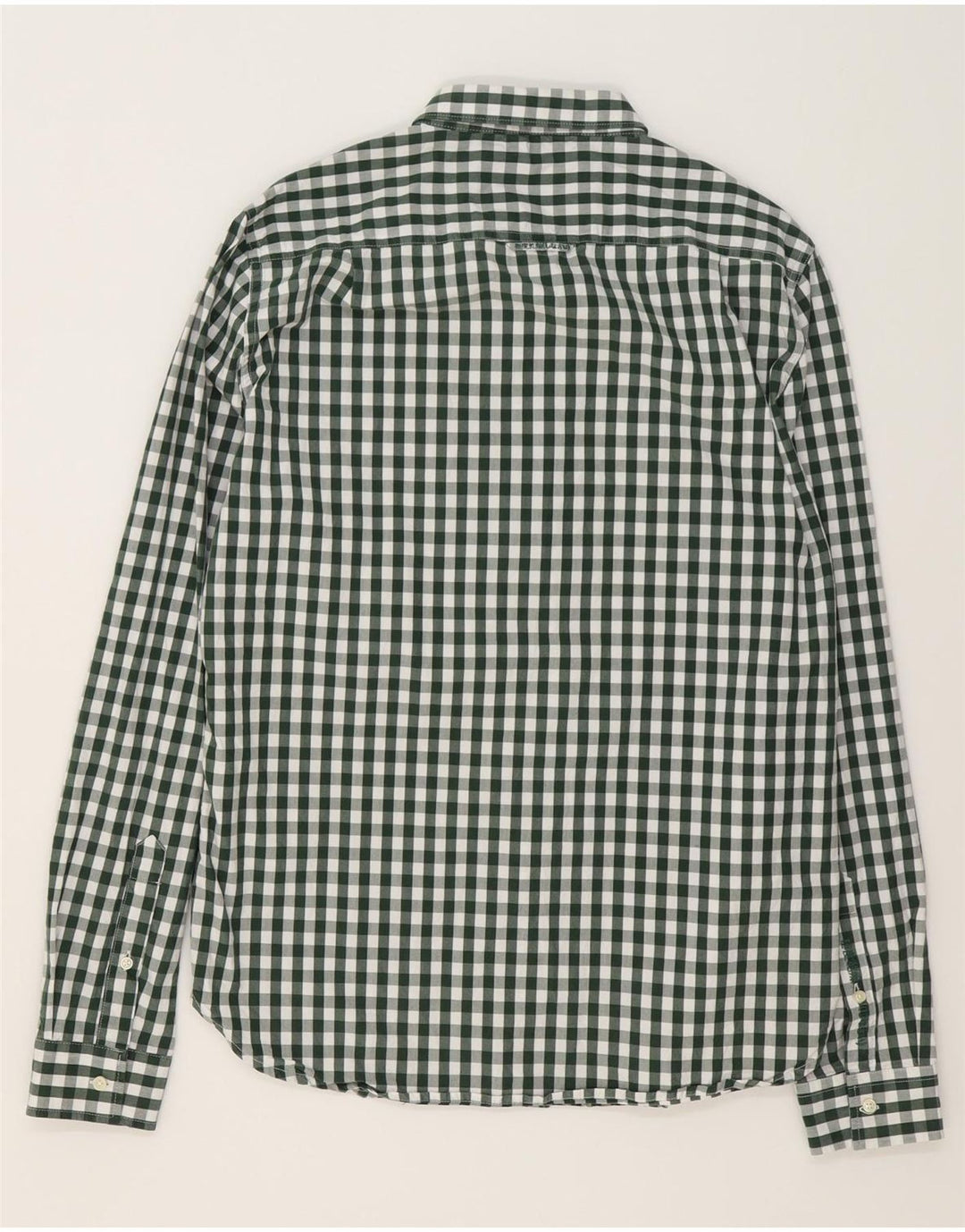 SUPERDRY Herrenhemd XL aus grüner Gingham-Baumwolle