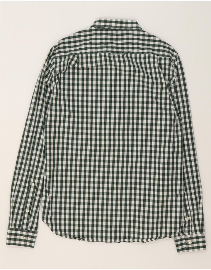 SUPERDRY Herrenhemd XL aus grüner Gingham-Baumwolle