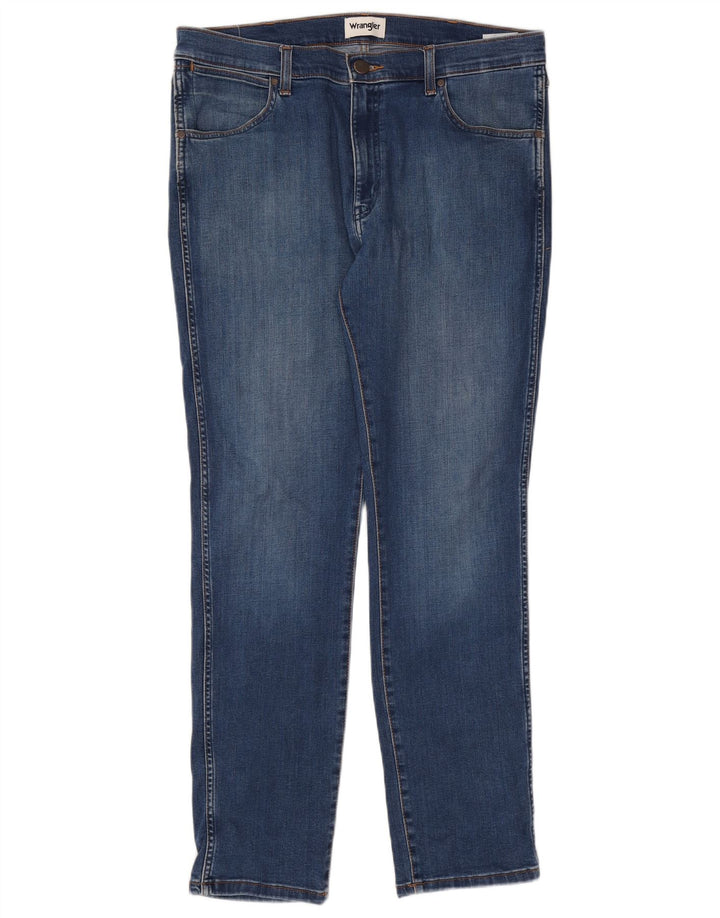 Wrangler Herren Larston Slim Jeans W36 L32 Blaue Baumwolle