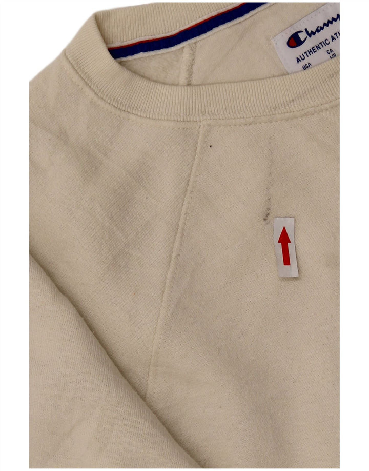 CHAMPION Herren-Sweatshirt-Pullover, groß, cremefarbenes Polyester
