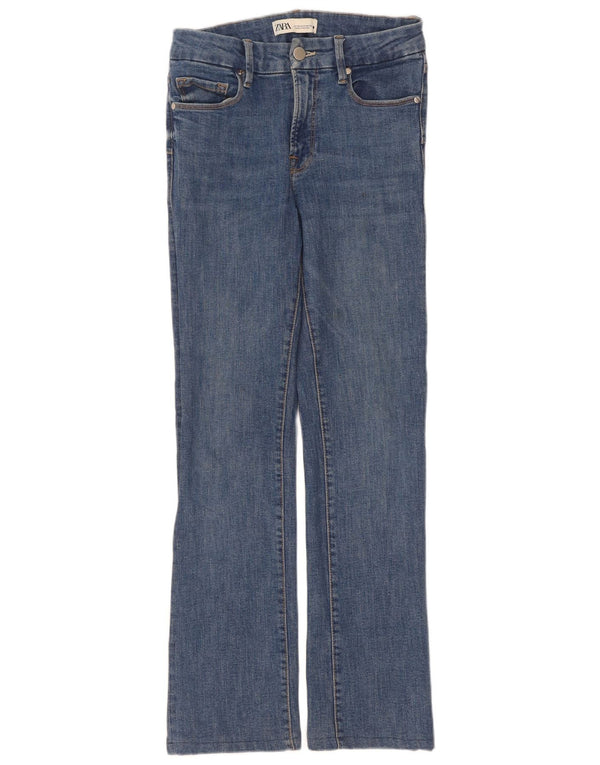 Zara Damen Bootcut Jeans EU 36 XS W26 L29 Blaue Baumwolle