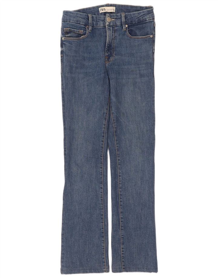 Zara Damen Bootcut Jeans EU 36 XS W26 L29 Blaue Baumwolle