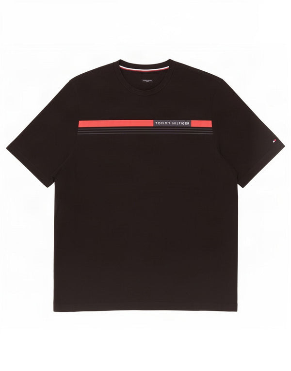 Tommy Hilfiger Mens Tall T-Shirt Top 3XL Schwarz Colourblock Baumwolle