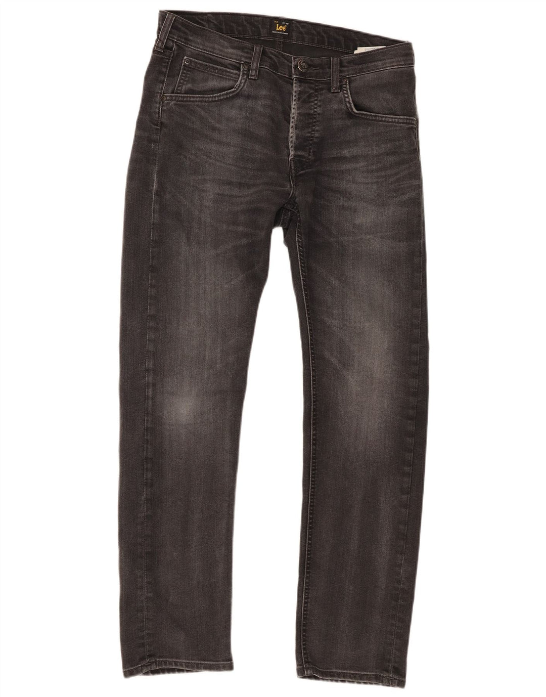 Lee Herren Daren Straight Jeans W31 L30 Graue Baumwolle