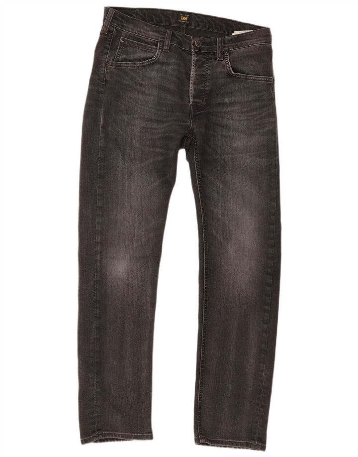 Lee Herren Daren Straight Jeans W31 L30 Graue Baumwolle