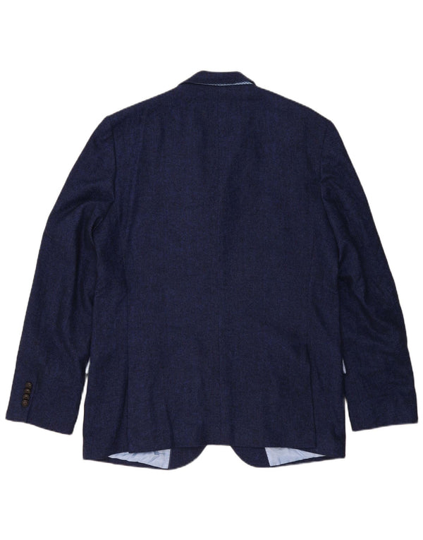 Marks & Spencer Herren-Blazer mit 2 Knöpfen, UK 44, XL, Marineblau, Fischgrätenmuster