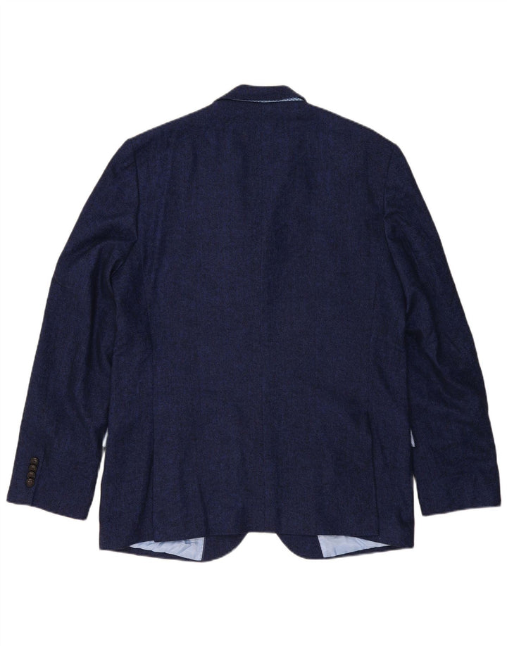Marks & Spencer Herren-Blazer mit 2 Knöpfen, UK 44, XL, Marineblau, Fischgrätenmuster