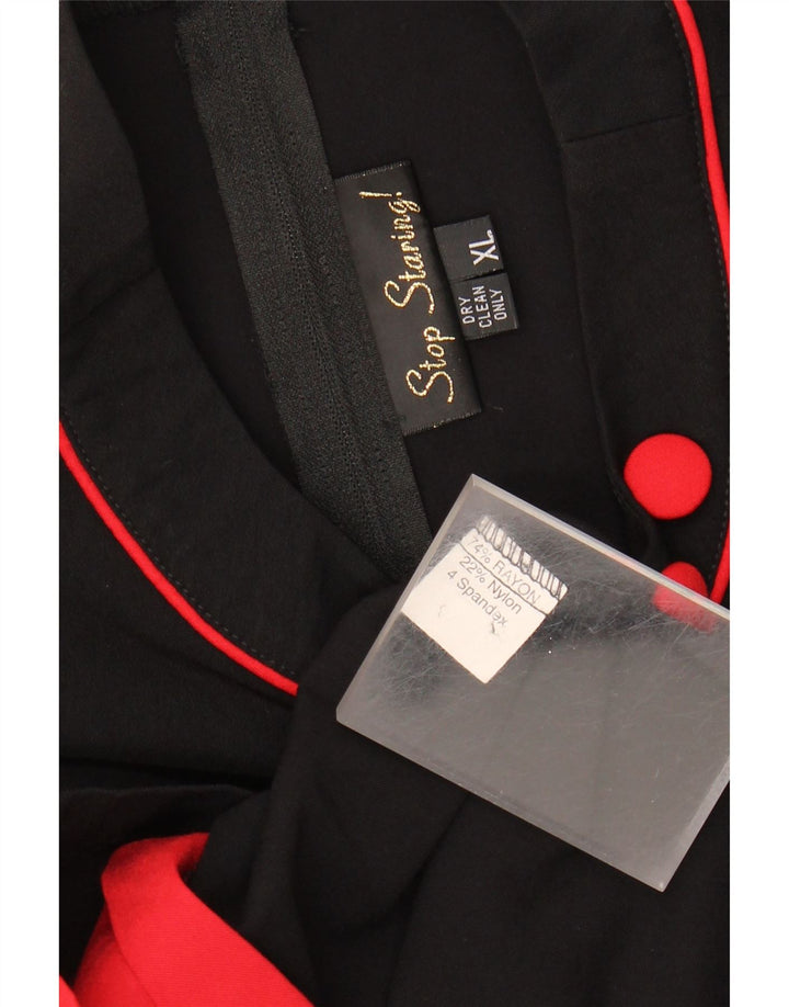 Stop Staring Damen Etuikleid UK 18 XL Schwarz Rayon