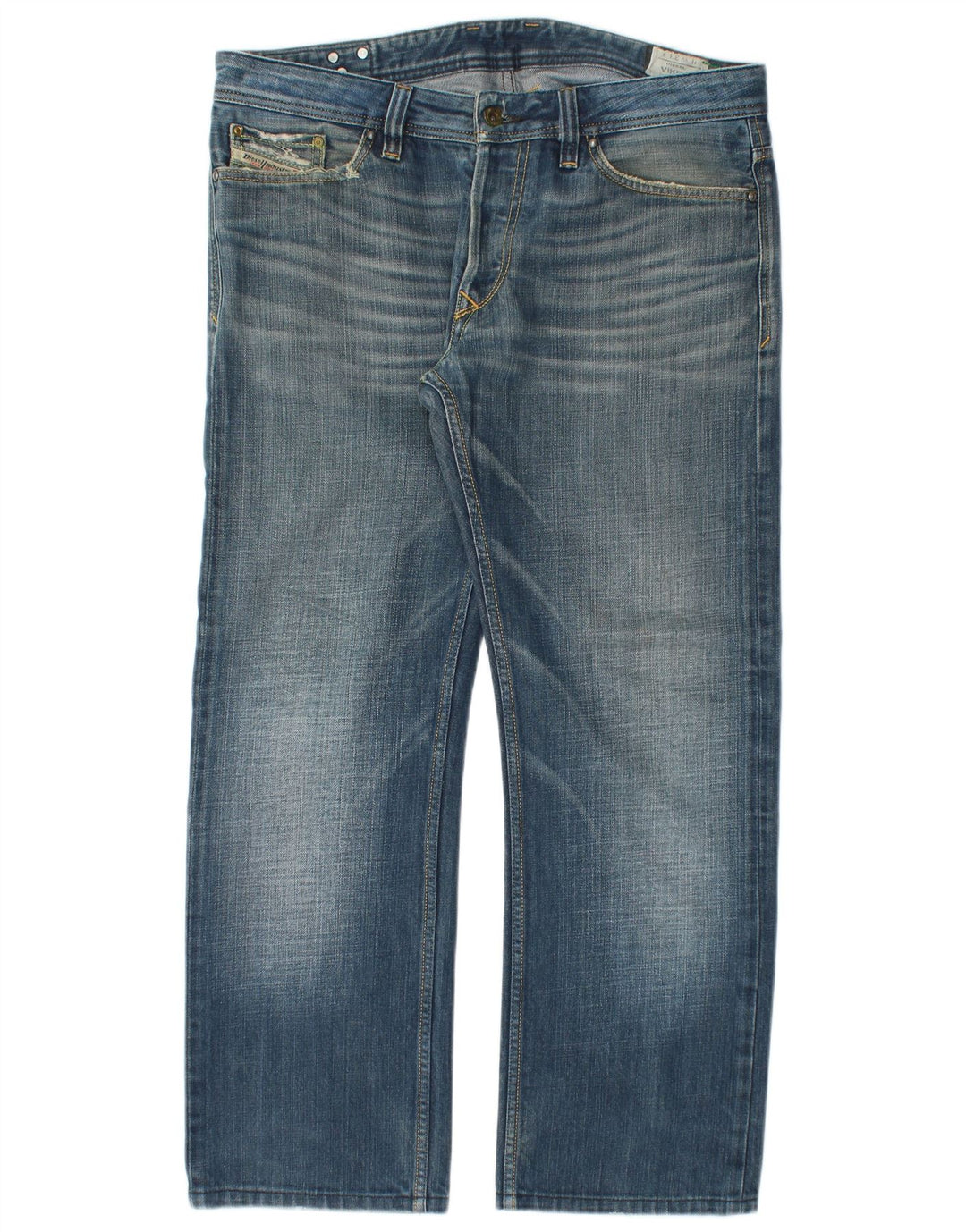 Diesel Herren Straight Jeans W33 L28 Blaue Baumwolle