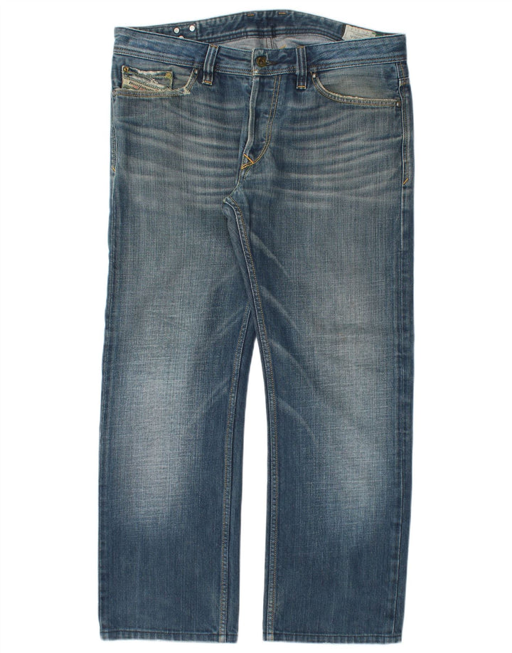 Diesel Herren Straight Jeans W33 L28 Blaue Baumwolle