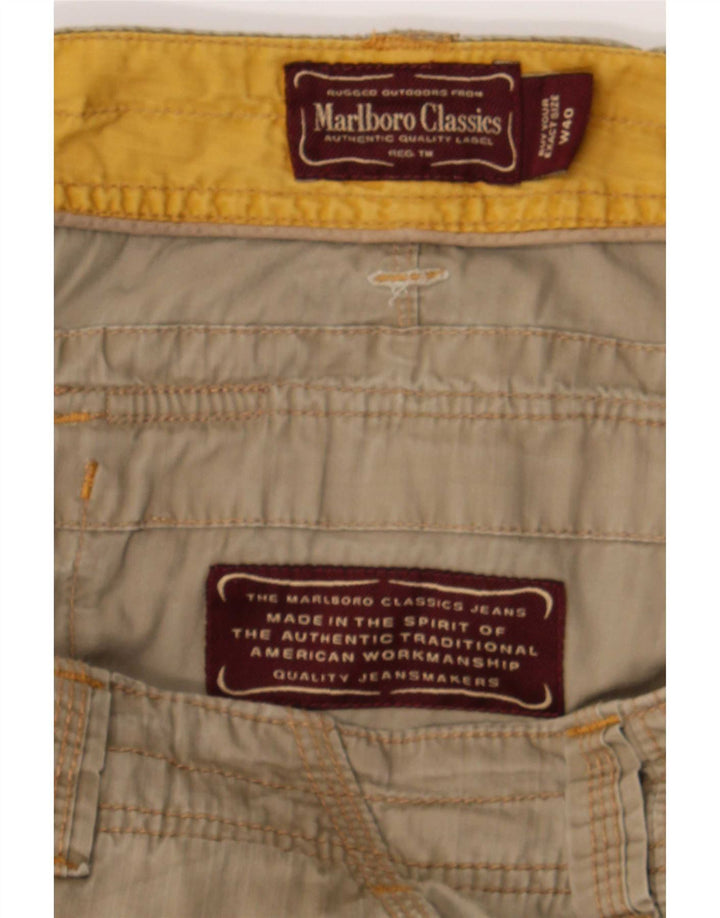 Marlboro Classics Herren-Cargoshorts mit normaler Passform, W40, XL, Khaki, Baumwolle