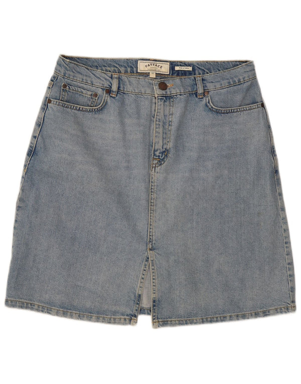 Fat Face Damen Jeansrock UK 14 Large W32 Blaue Baumwolle