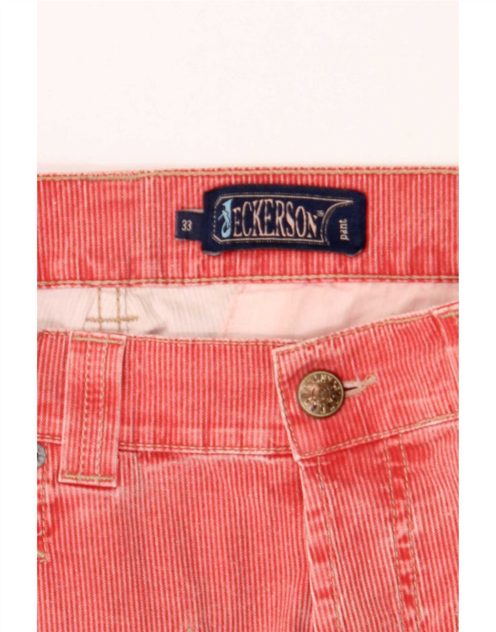 Jeckerson Damen Bermudashorts Medium W33 Roter Nadelstreifen