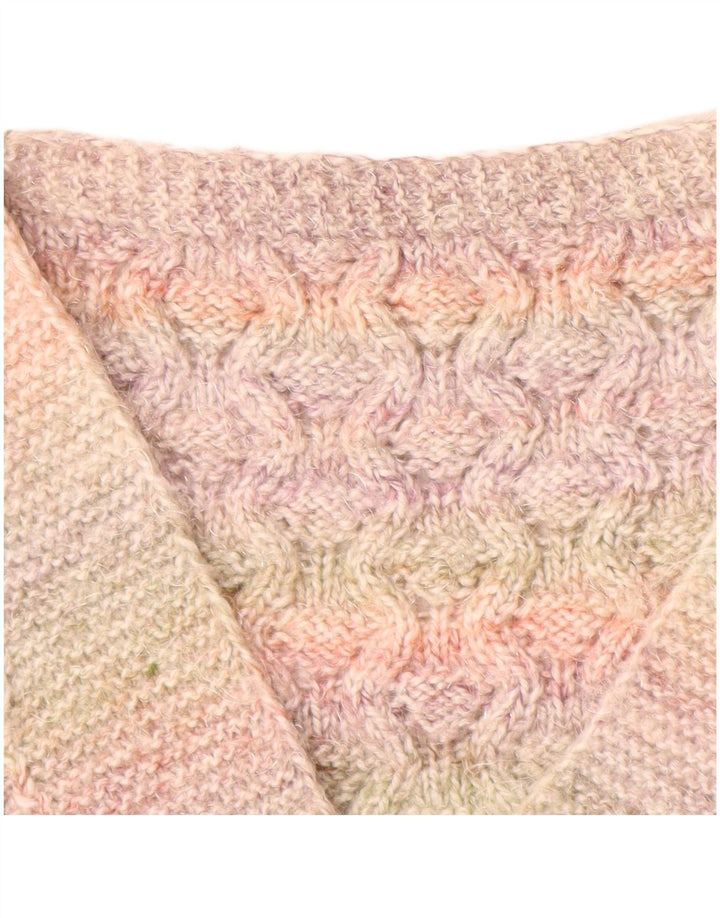 VINTAGE Damen Weste Tank Top UK 16 Groß Rosa gestreift