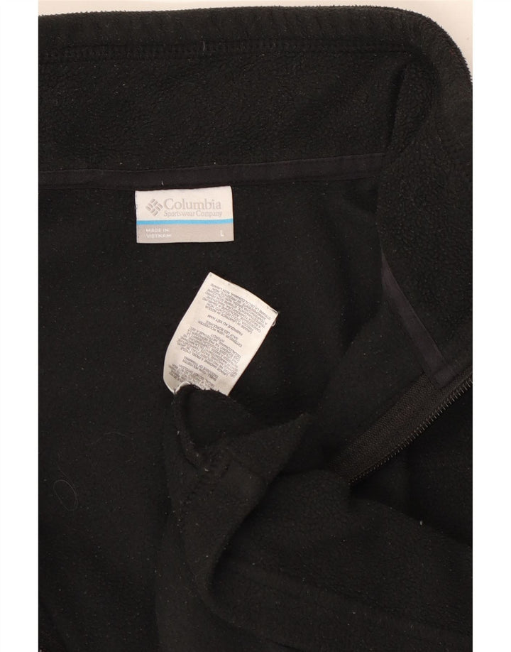 Columbia Herren-Fleecepullover mit Reißverschluss am Hals, groß, aus schwarzem Polyester