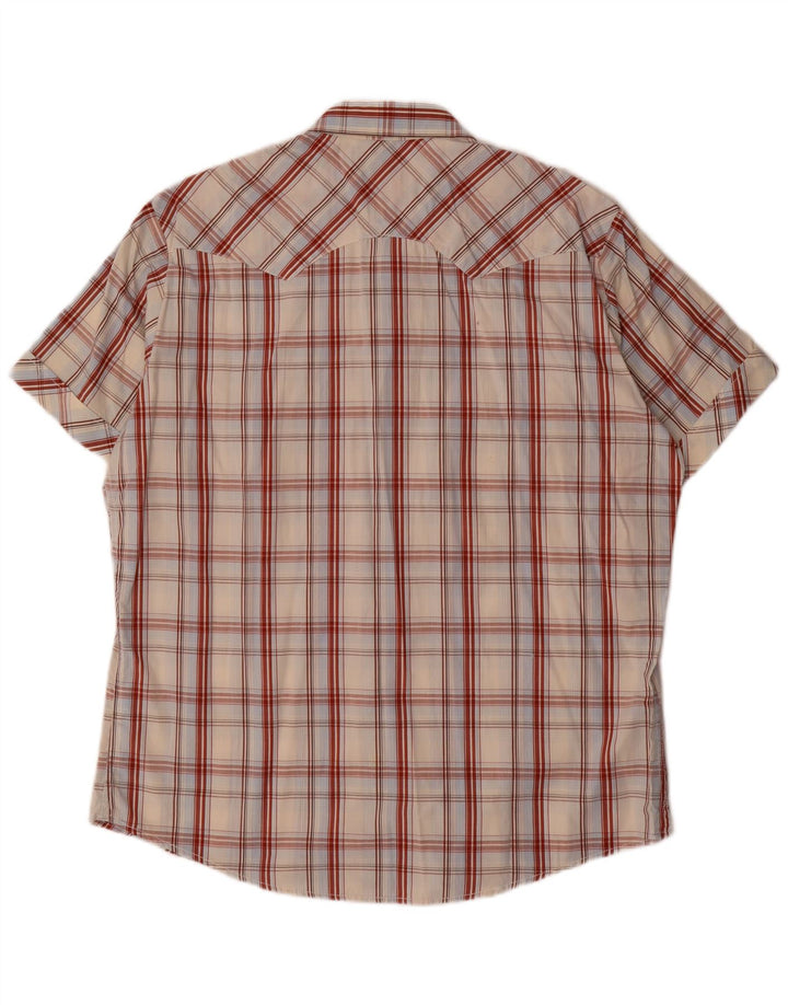 Marlboro Classics Herren-Kurzarmhemd 2XL aus weiß karierter Baumwolle