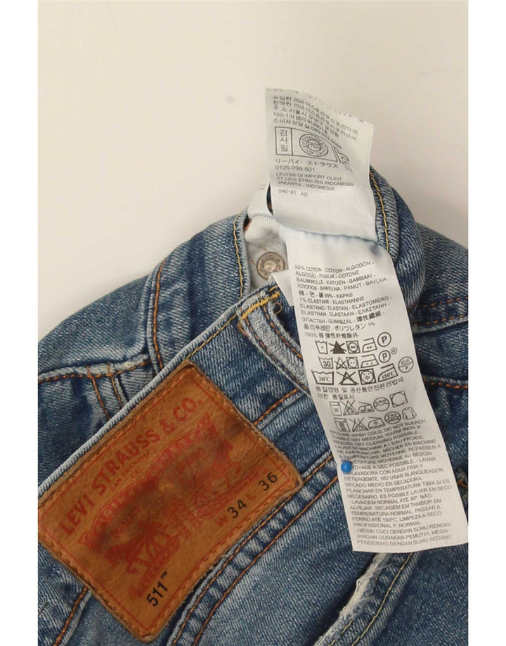 Levi's Herren 511 Slim Jeans W34 L36 Blaue Baumwolle