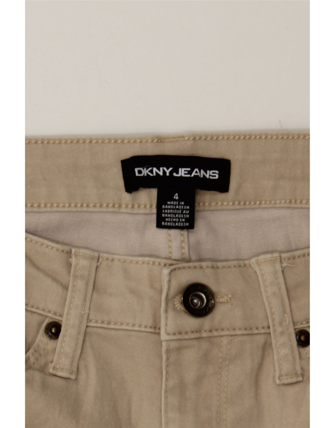 DKNY Womens Casual Shorts US 4 Small W27 Beige Cotton Vintage Dkny and Second-Hand Dkny from Messina Hembry 