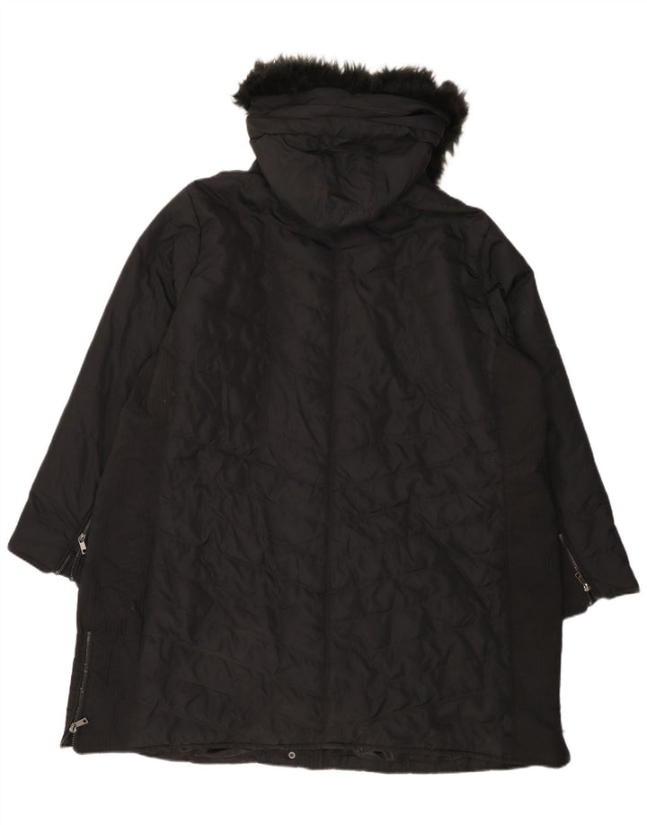 Marks & Spencer Wattierter Damenmantel mit Kapuze, UK 22 3XL, Schwarz, Polyester