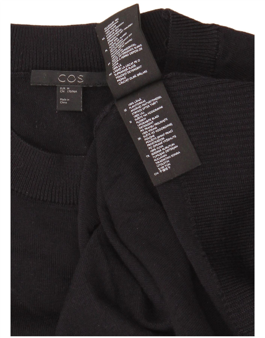 Cos Damen-Pulloverkleid, UK 14, mittlere marineblaue Wolle