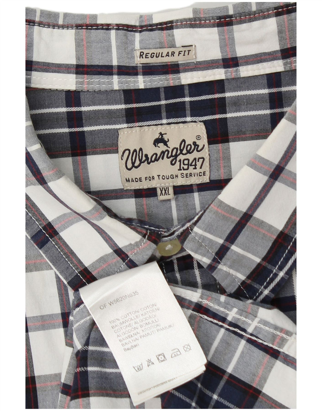 Wrangler Herren-Hemd mit normaler Passform, 2XL, marineblau, kariert, Baumwolle