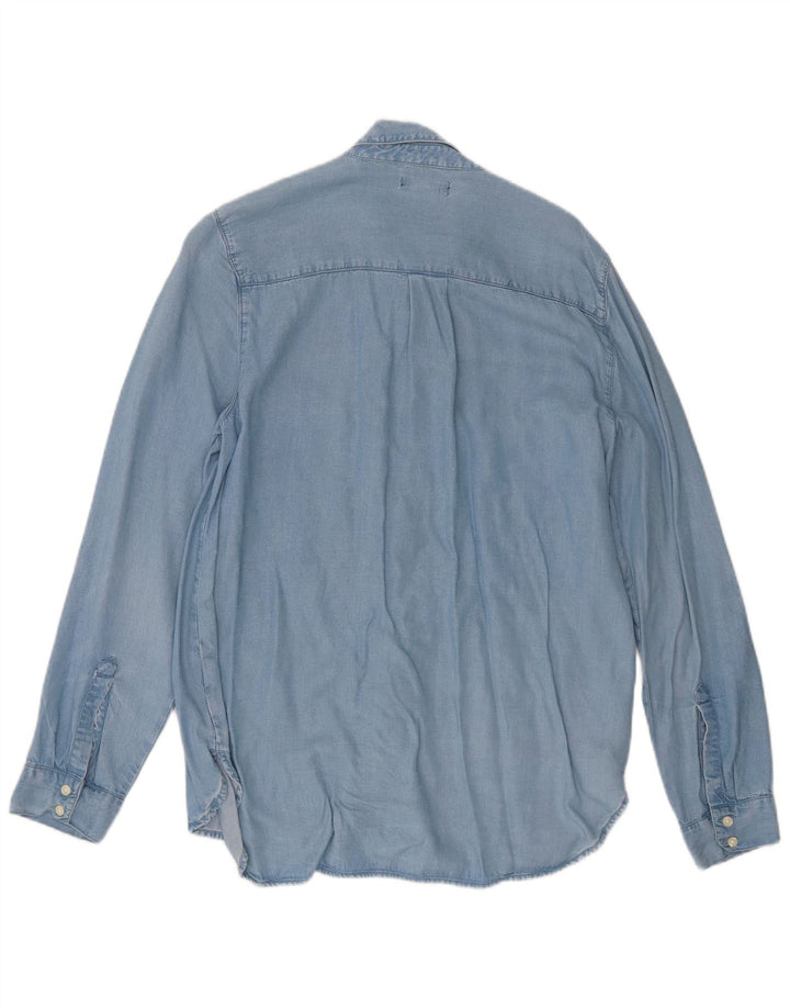 Gap Damen Jeanshemd UK 14 Mittelblaues Lyocell