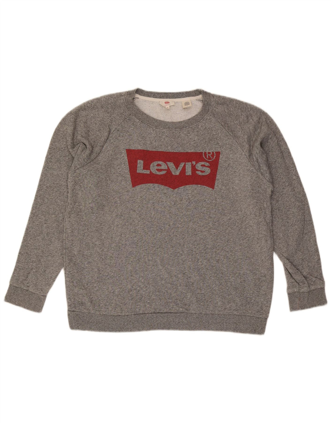 Levi's Herren-Sweatshirt mit Grafik, mittelgrau gefleckte Baumwolle