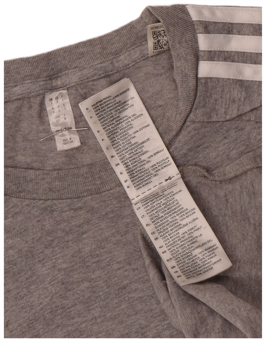 Adidas Herren T-Shirt Top Small Grau gefleckte Baumwolle